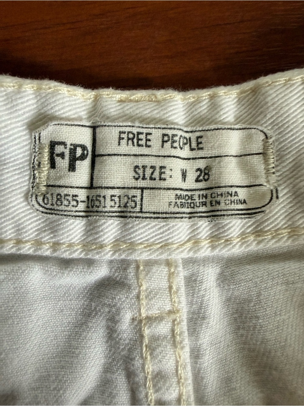 Free People White Frayed Hem Denim Shorts - Picture 2 of 5